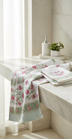 Mint & Rose Handblock Towel Set