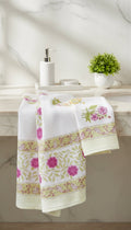 Pink & Yellow Handblock Towel Set