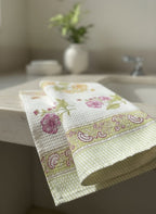 Pink & Yellow Handblock Towel Set
